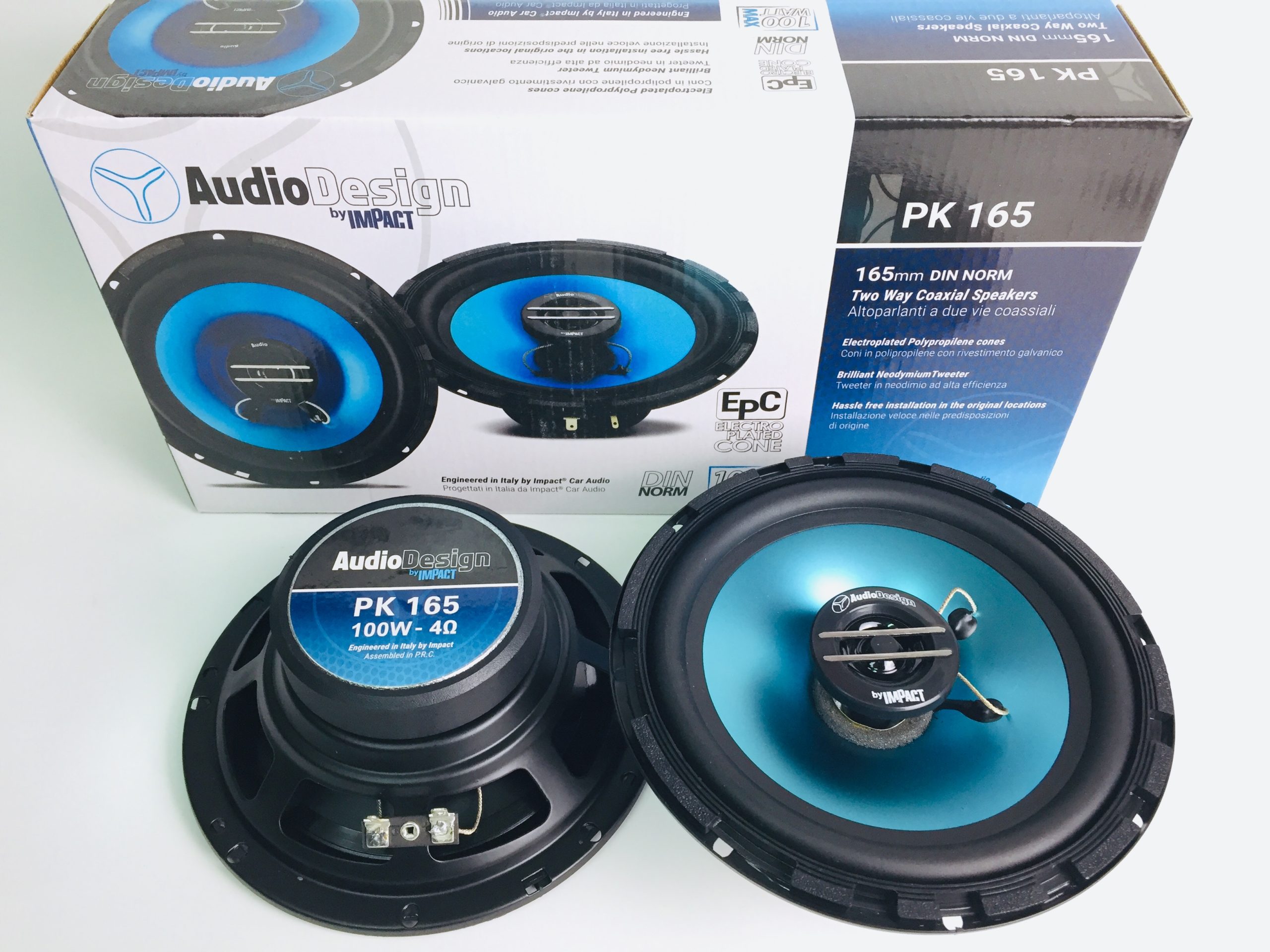 COPPIA CASSE COASSIALI DA 16,5 100 WATT DA PREDISPOSIZIONE AUTO AUDIODESIGN BY IMPACT