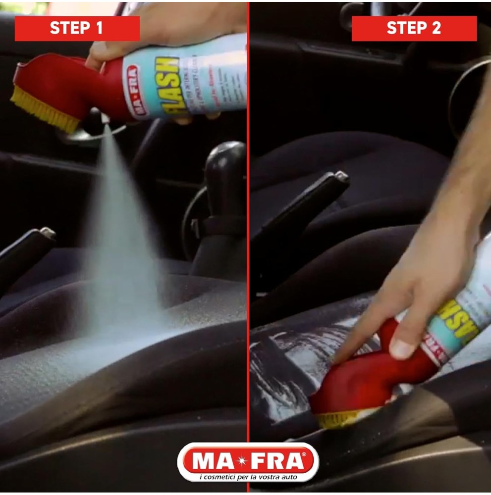 PULITORE TESSUTI INTERNI AUTO CON SPAZZOLA TESSUTO ALCANTARA MAFRA PROFESSIONALE 400 ml