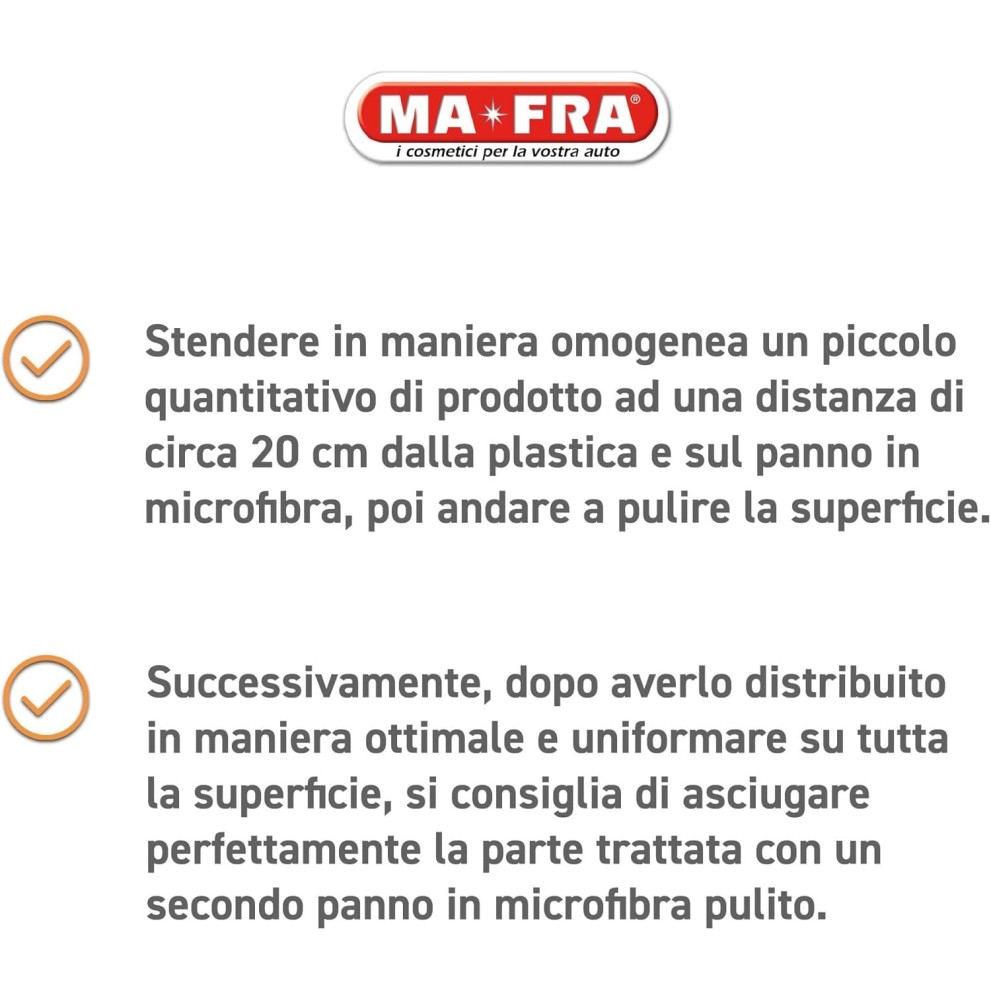 TRATTAMENTO PLASTICHE INTERNI 3 IN 1 RAVVIVA CRUSCOTTO AUTO MAFRA PROFESSIONALE