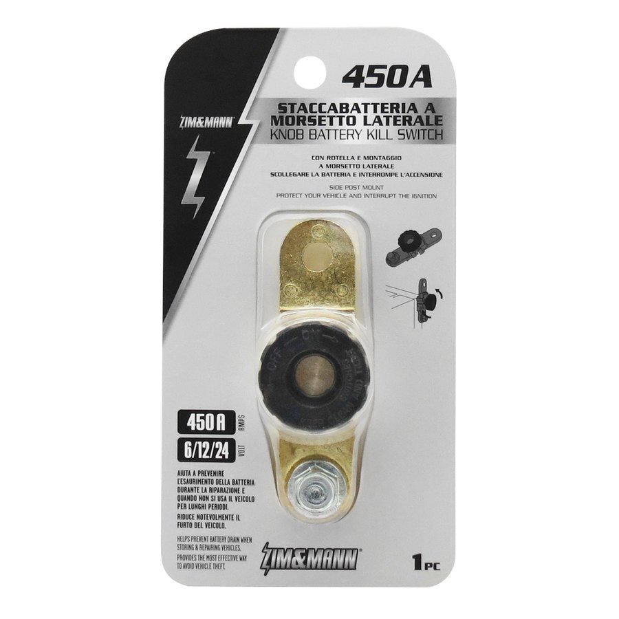 STACCA BATTERIA 450 A AUTO ALTA QUALITA' IN OTTONE POSITIVO A MORSETTO LATERALE