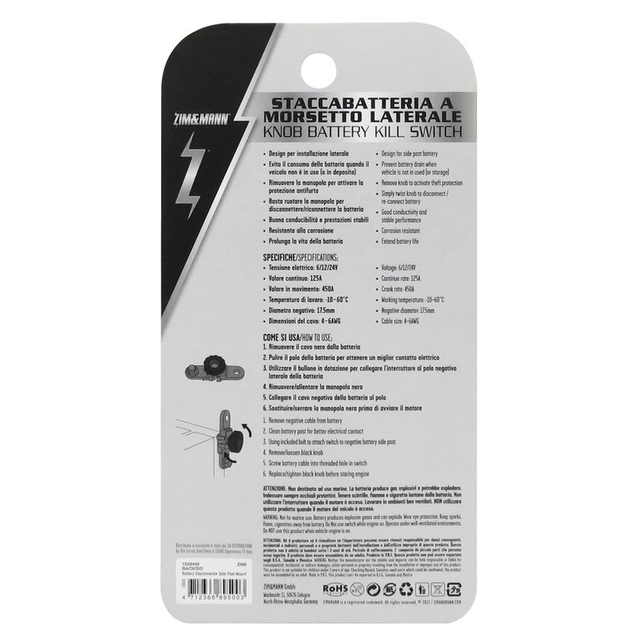 STACCA BATTERIA 450 A AUTO ALTA QUALITA' IN OTTONE POSITIVO A MORSETTO LATERALE