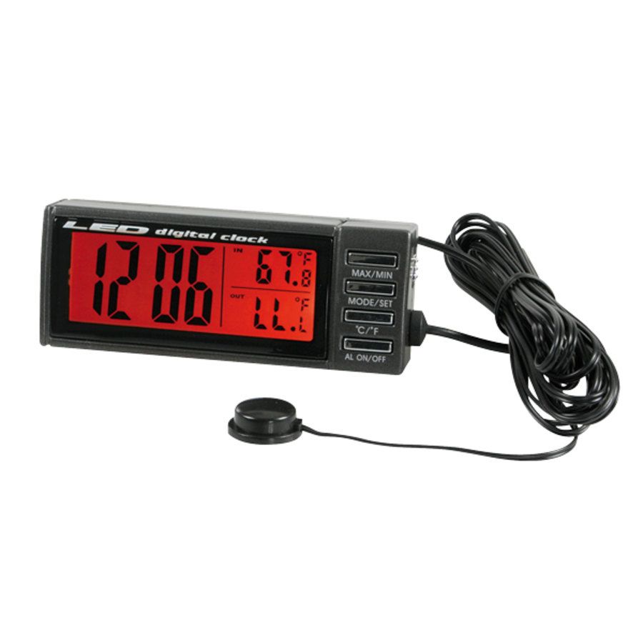 Termometro Suuonee, termometro per auto digitale 12V Termometro per auto  Orologio LCD con funzione di allarme T23