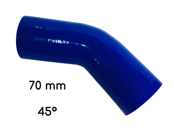 CURVA MANICOTTO SILICONE 45° 70 mm 4 STRATI BLU CONDOTTO SILICONICO INTERCOOLER