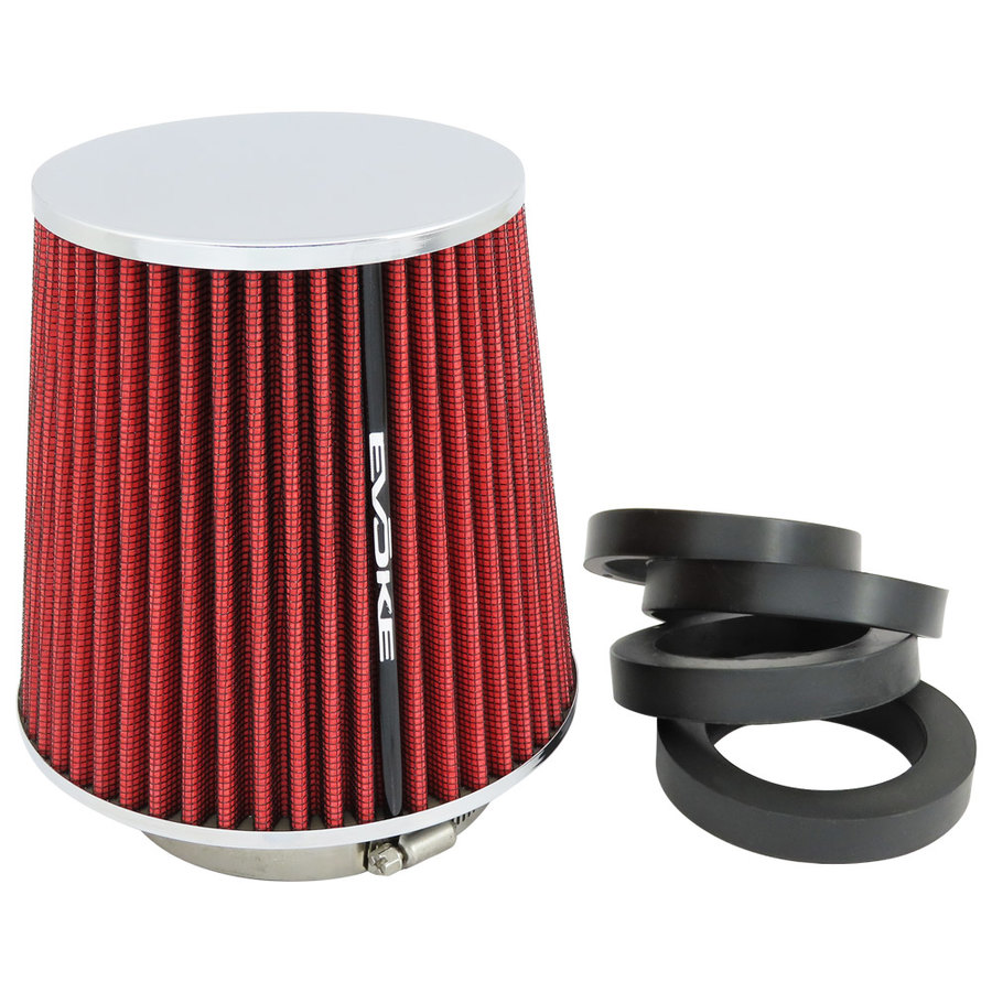 FILTRO ARIA A CONO ROSSO ASPIRAZIONE DIRETTA EVOKE ADATTATORI 90/83/76/65/60mm FUNGO