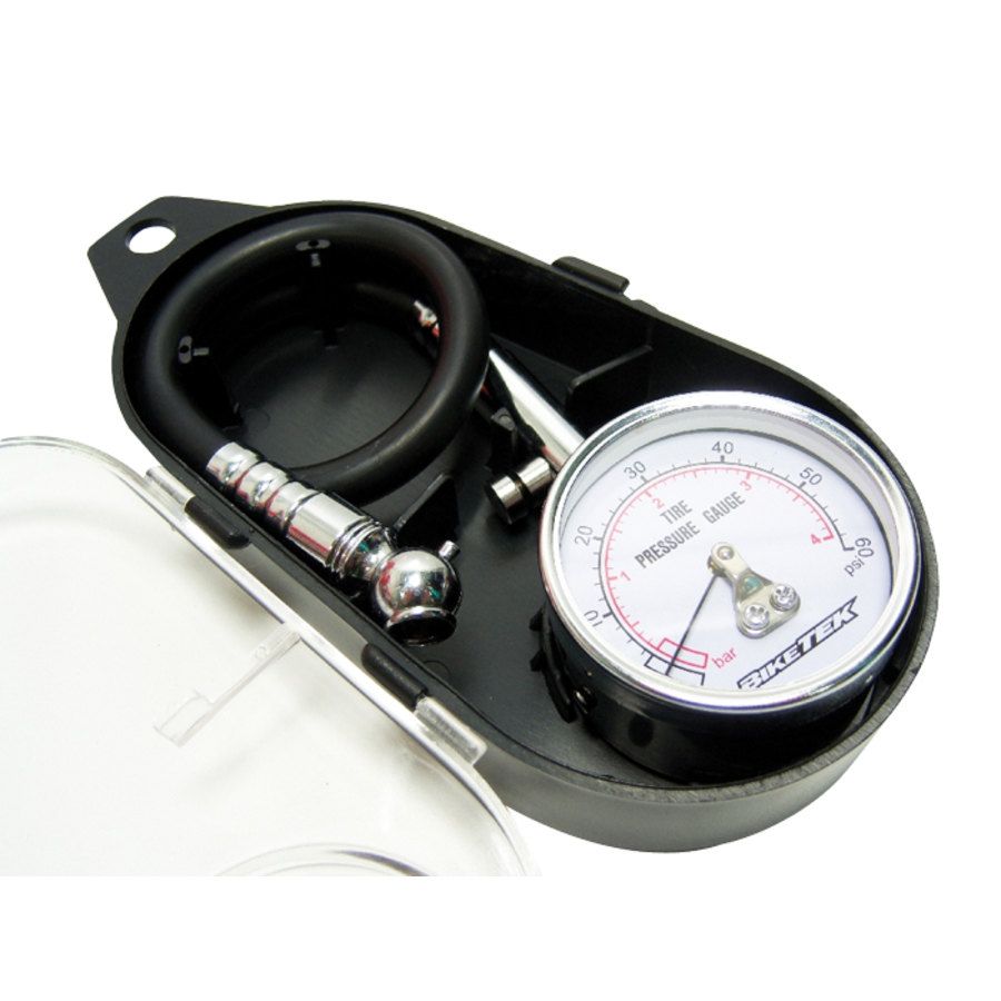 MANOMETRO PRESSIONE GOMME PROFESSIONALE DIGITALE BIKE TEK PNEUMATICI AUTO MOTO