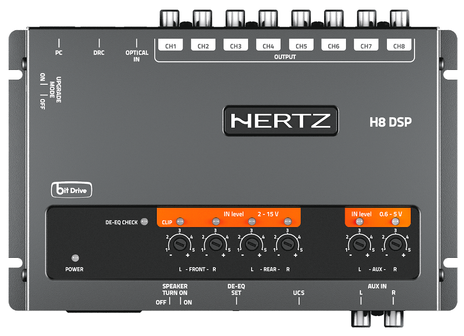 PROCESSORE AUDIO DIGITALE HERTZ H8 DSP CROSSOVER ELETTRONICO 8 CANALI DIGITALE PROGRAMMABILE CON PC