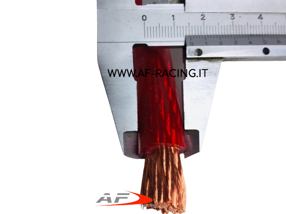 CAVO ALIMENTAZIONE RAME PURISSIMO DI ALTISSIMA QUALITA' OFC THENDER 50 MMQ AMPLIFICATORI AUTO GUAINA MORBIDA ROSSA
