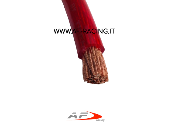 CAVO ALIMENTAZIONE RAME PURISSIMO DI ALTISSIMA QUALITA' OFC THENDER 50 MMQ AMPLIFICATORI AUTO GUAINA MORBIDA ROSSA
