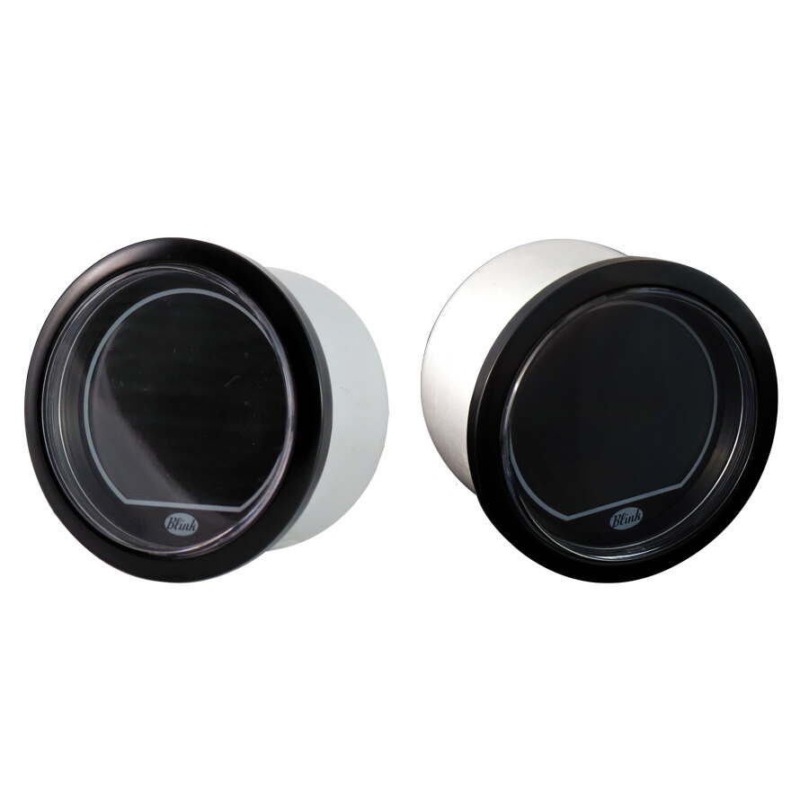 STRUMENTO VOLTMETRO DIGITALE 12 VOLT AUTO DIAMETRO 60 mm FONDO NERO GHIERA NERO BLINK