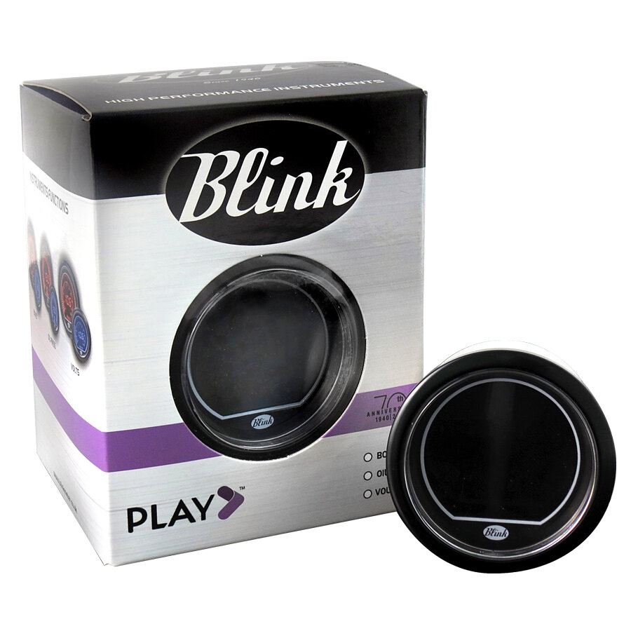 STRUMENTO VOLTMETRO DIGITALE 12 VOLT AUTO DIAMETRO 60 mm FONDO NERO GHIERA NERO BLINK