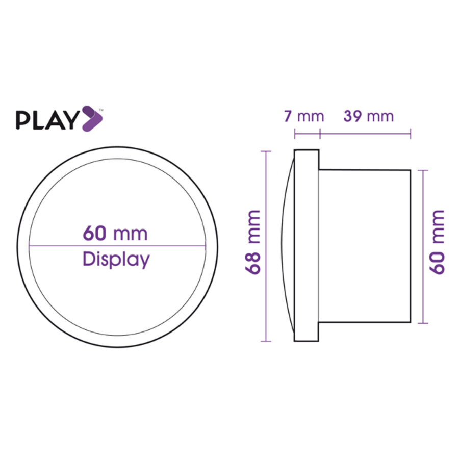 STRUMENTO VOLTMETRO DIGITALE 12 VOLT AUTO DIAMETRO 60 mm FONDO NERO GHIERA NERO BLINK