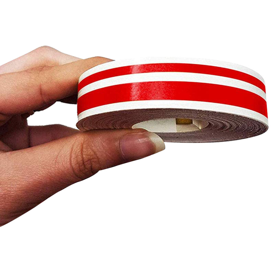 PROFILO ADESIVO ROSSO DOPPIA STRISCIA 3 E 5 mm CARROZZERIA AUTO O CARENE MOTO 10 METRI