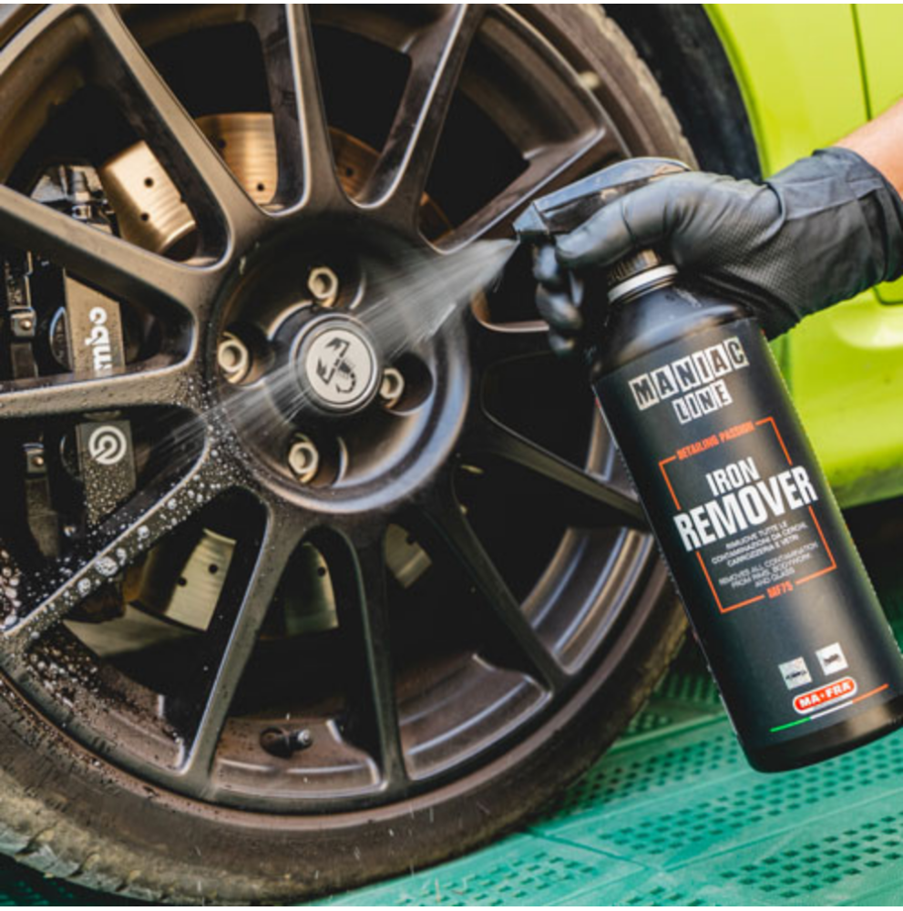 DECONTAMINANTE IRON REMOVER MAFRA MANIAC RESIDUI FERODO PULITORE CERCHI AUTO FALLOUT VIOLA 1 LITRO
