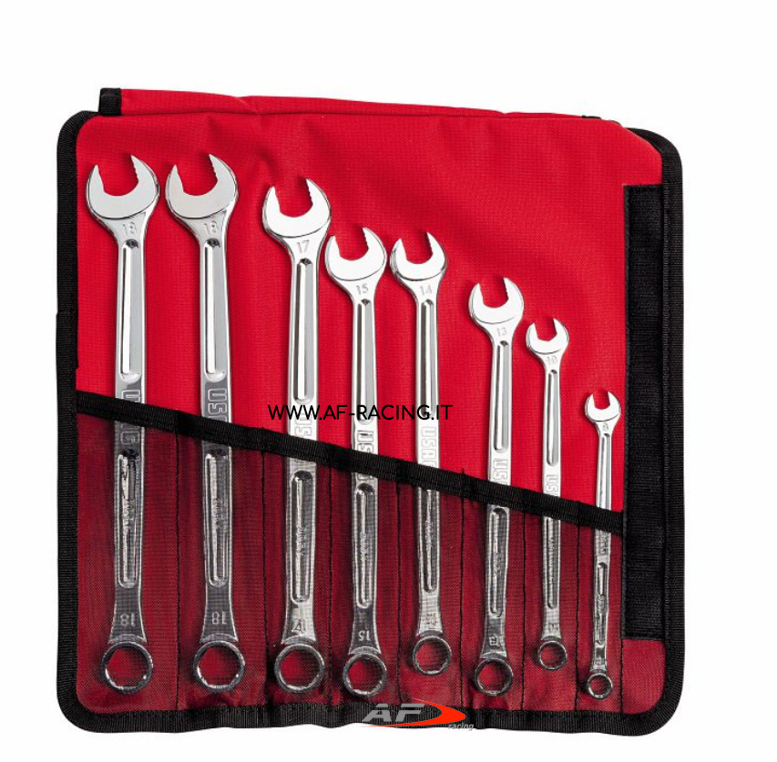 SERIE DI 8 CHIAVI COMBINATE USAG CON PROFILI SPECIALI X - GRIP PER SVITARE BULLONI CONSUMATI ROVINATI SET CON CHIAVI 8-10-11-12-13-14-17-19