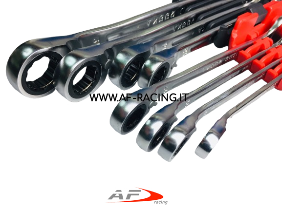 SET 8 CHIAVI COMBINATE USAG CON CRICCHETTO REVERSIBILE DI ALTISSIMA QUALITA CON CHIAVI 8-10-11-12-13-14-17-19