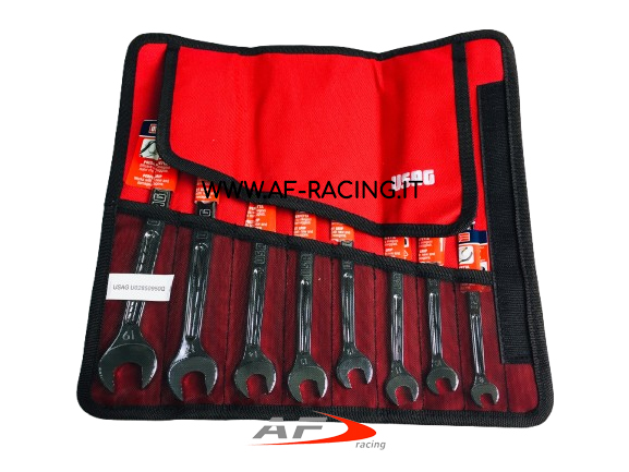 SERIE DI 8 CHIAVI COMBINATE USAG CON PROFILI SPECIALI X - GRIP PER SVITARE BULLONI CONSUMATI ROVINATI SET CON CHIAVI 8-10-11-12-13-14-17-19