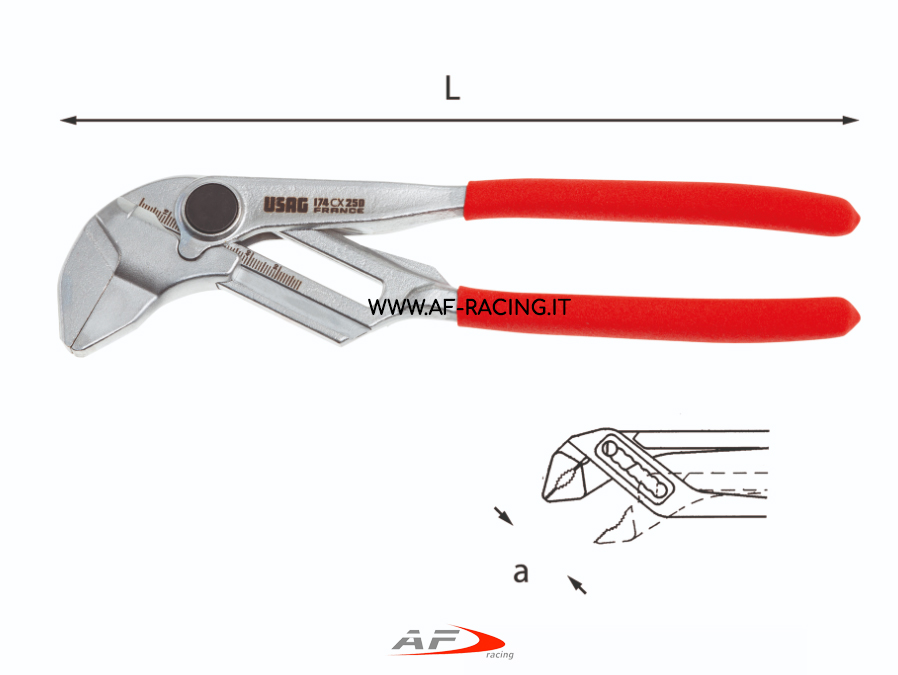 PINZA PAPPAGALLO USAG REGOLABILE PER SVITARE BULLONI, RACCORDI IDRAULICI, BENZINA, BULLONI VARI