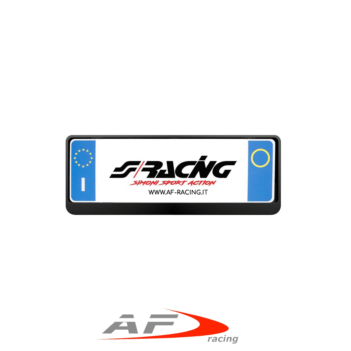 PORTA TARGA ANTERIORE NERO SIMONI RACING PORTATARGA PARAURTI AUTO TARGA ITALIANA