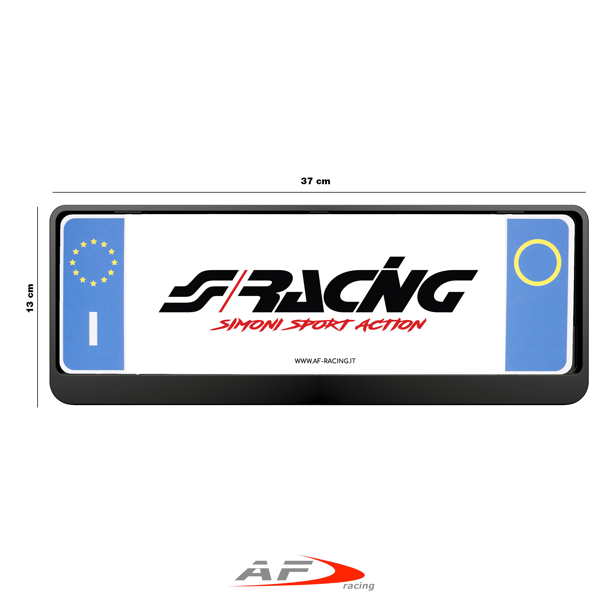 PORTA TARGA ANTERIORE NERO SIMONI RACING PORTATARGA PARAURTI AUTO TARGA ITALIANA