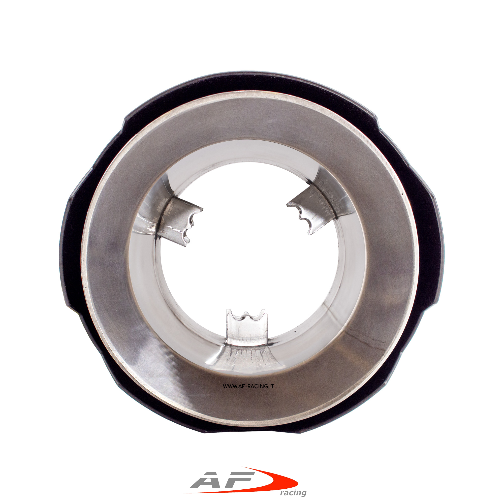 TERMINALE ESTETICO IN ACCIAIO CON PARA CALORE NERO SCARICO TONDO DRITTO PER AUTO FINALINO 76 mm