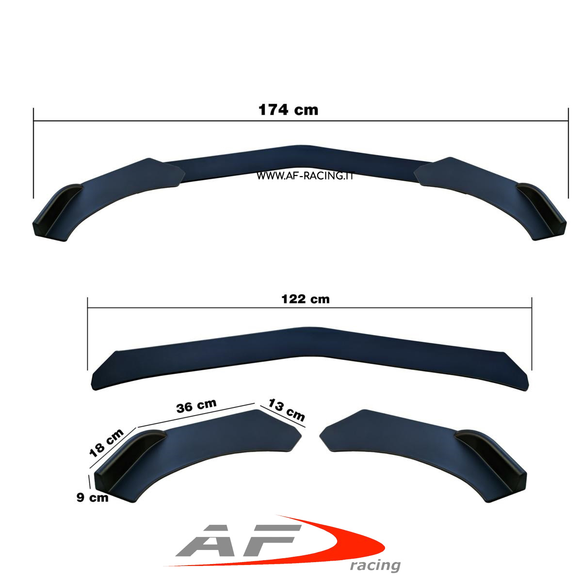 SPOILER LIP LAMA SOTTOPARAURTI SIMONI RACING PARAURTI ANTERIORE UNIVERSALE COMPONIBILE