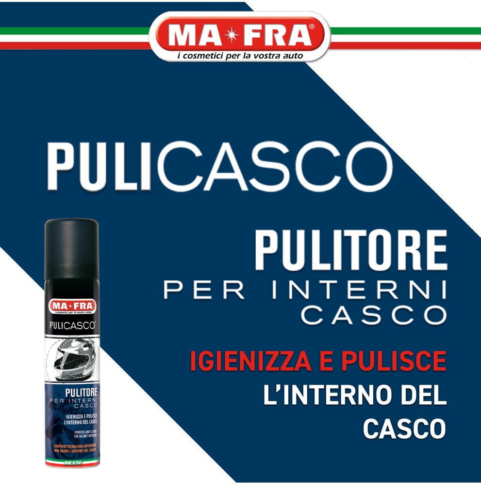 PULITORE IGIENIZZANTE CASCO SCHIUMA FOAM ANTIBATTERICO MA FRA PULICASCO 100 ml