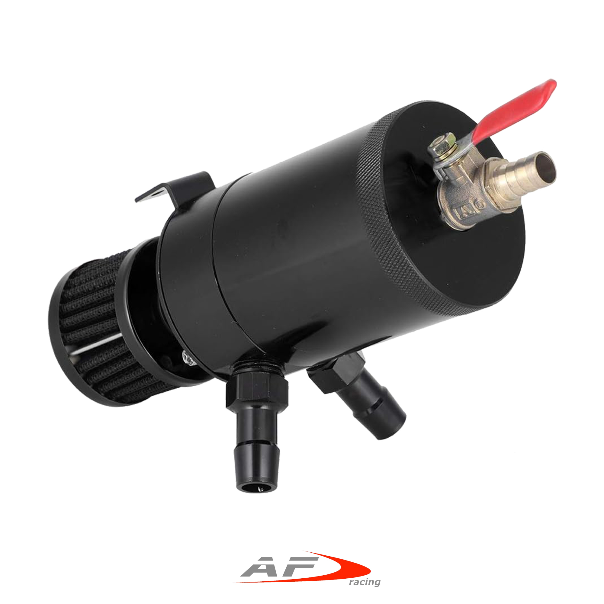 RECUPERO VAPORI OLIO MOTORE PER AUTO SIMONI RACING IN ALLUMINIO DECANTER NERO CON FILTRINO E ACCESSORI